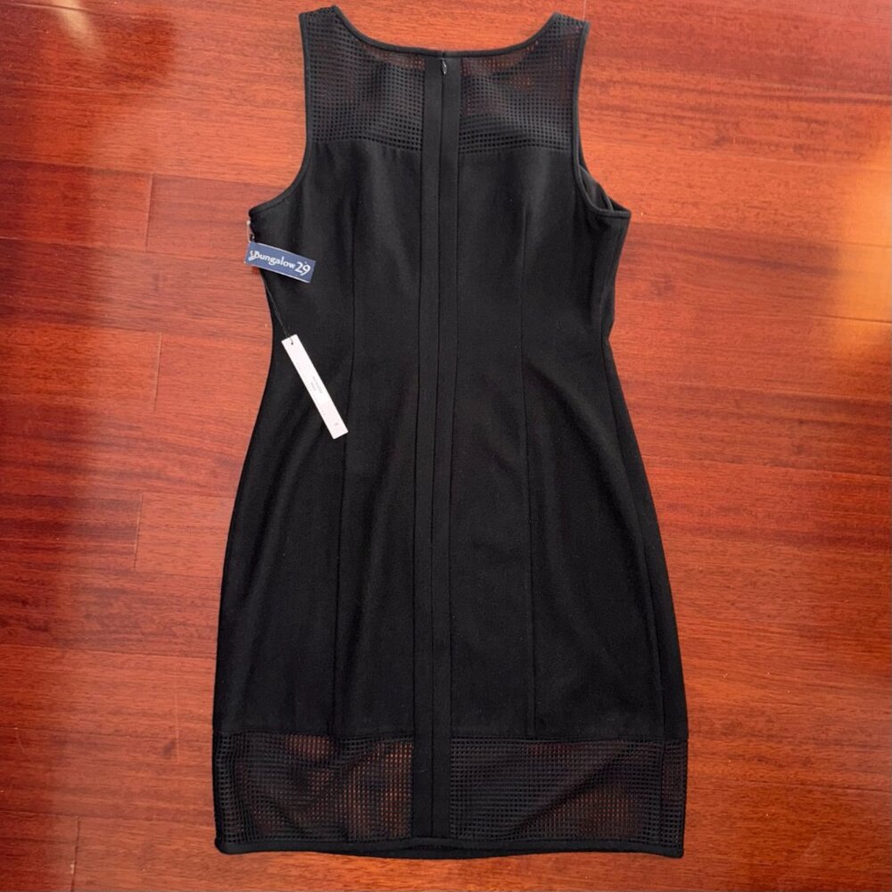 ✨ NWT Susana Monaco Black Wool Sheath Cocktail Dress Sz 10 | Mesh Detail LBD ✨